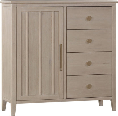Modus Furniture - Camden Six Drawer One Door Oak Wood Chest in Chai - QATK86 view 1