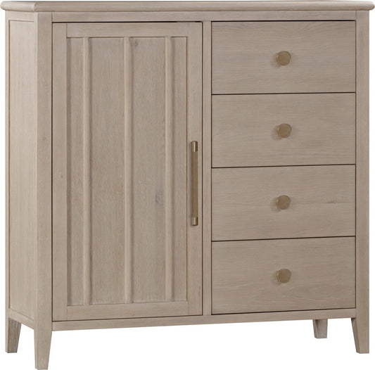 Modus Furniture - Camden Six Drawer One Door Oak Wood Chest in Chai - QATK86 view 1