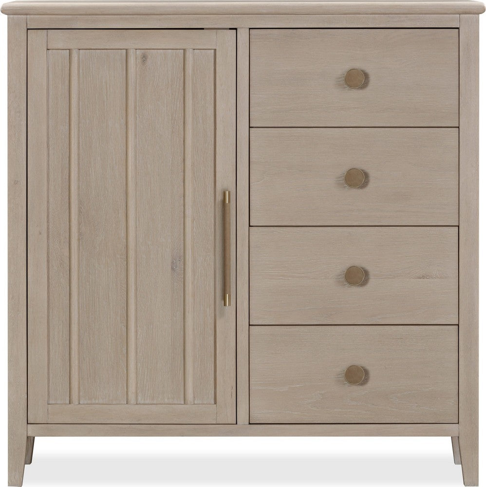 Modus Furniture - Camden Six Drawer One Door Oak Wood Chest in Chai - QATK86 view 2