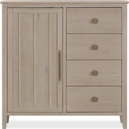 Modus Furniture - Camden Six Drawer One Door Oak Wood Chest in Chai - QATK86 view 2