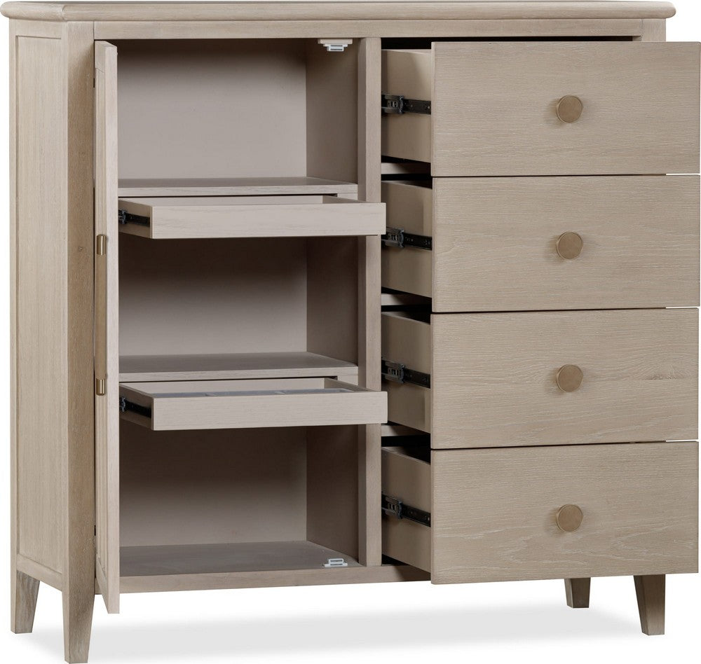 Modus Furniture - Camden Six Drawer One Door Oak Wood Chest in Chai - QATK86 view 3