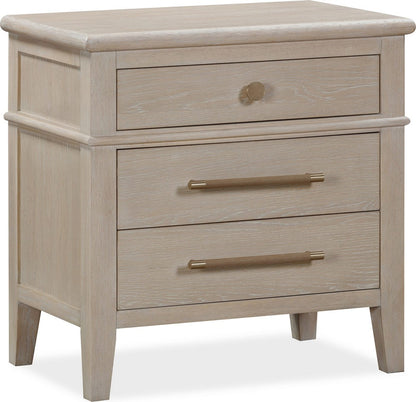 Modus Furniture - Camden Three Drawer Oak Wood Nightstand in Chai - QATK81B view 1