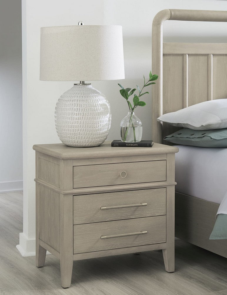 Modus Furniture - Camden Three Drawer Oak Wood Nightstand in Chai - QATK81B view 5