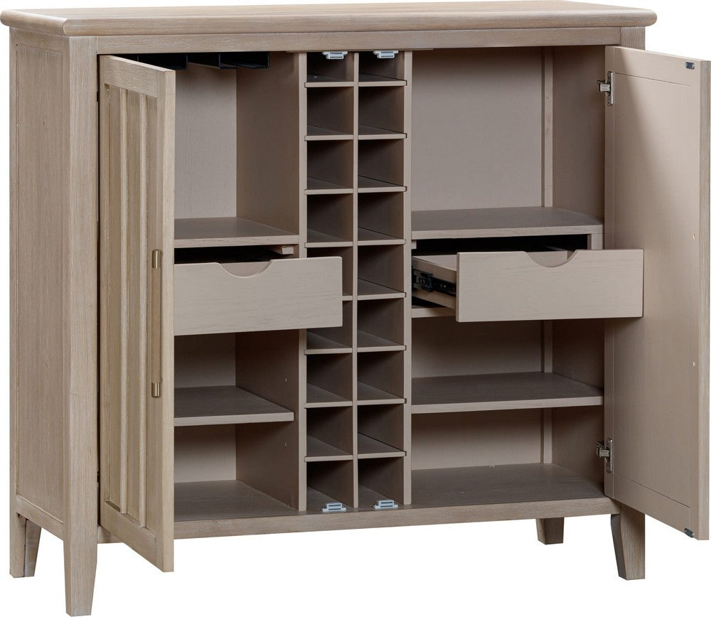 Modus Furniture - Camden Two Door Two Drawer Bar Cabinet with Stemware Rack and Wine Rack in Chai - QATK79 view 3