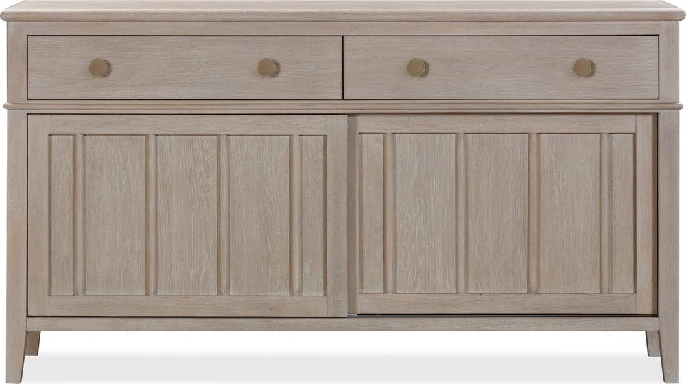 Modus Furniture - Camden Two Drawer Two Door Oak Wood Sideboard in Chai - QATK78 view 2