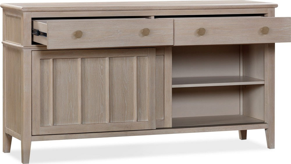 Modus Furniture - Camden Two Drawer Two Door Oak Wood Sideboard in Chai - QATK78 view 3