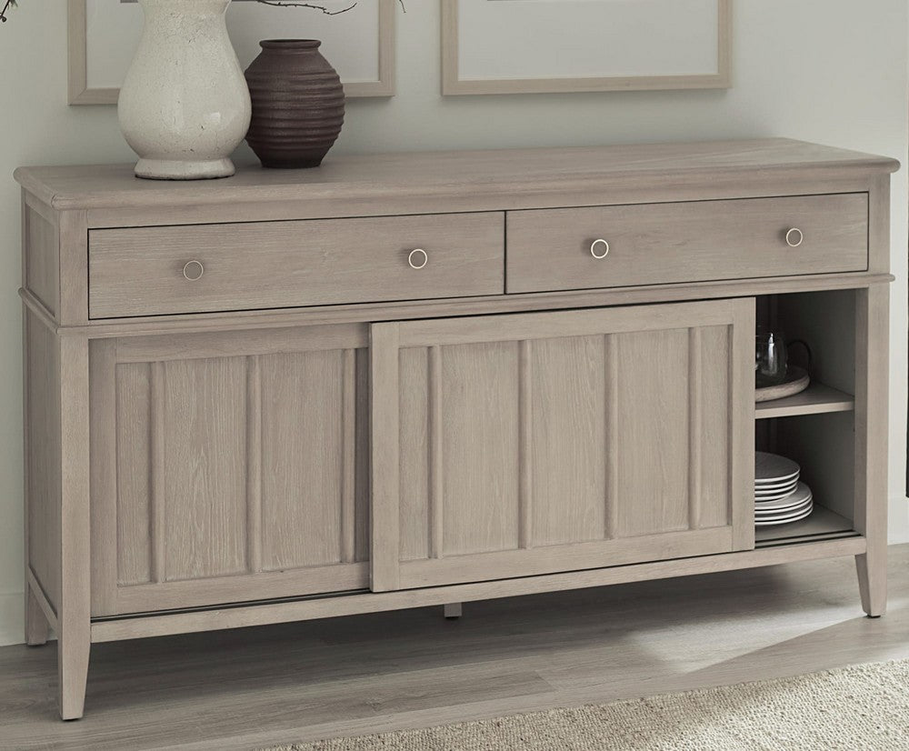 Modus Furniture - Camden Two Drawer Two Door Oak Wood Sideboard in Chai - QATK78 view 5