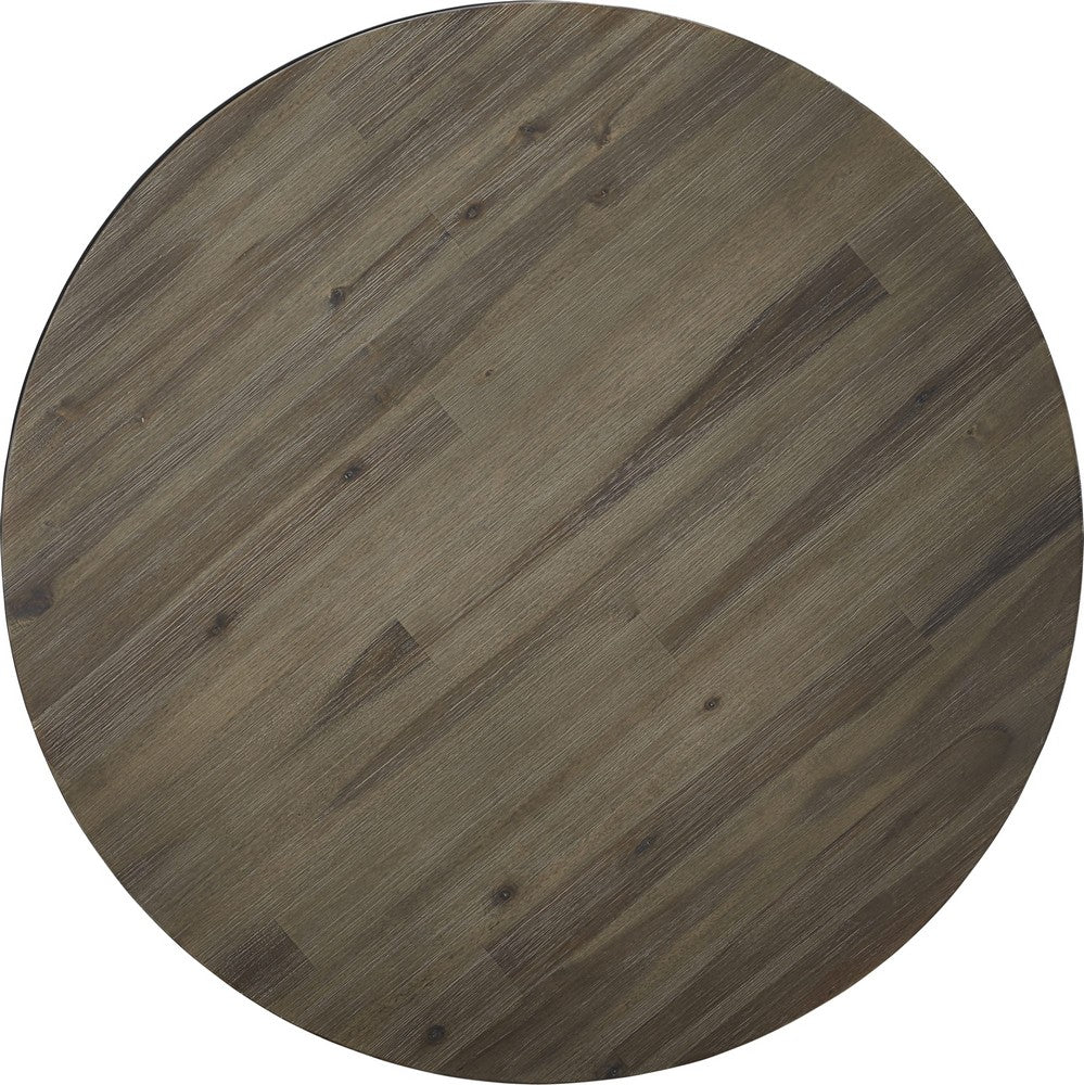 Modus Furniture - Canyon Solid Wood and Metal Round End Table in Washed Grey - AE8722 view 2