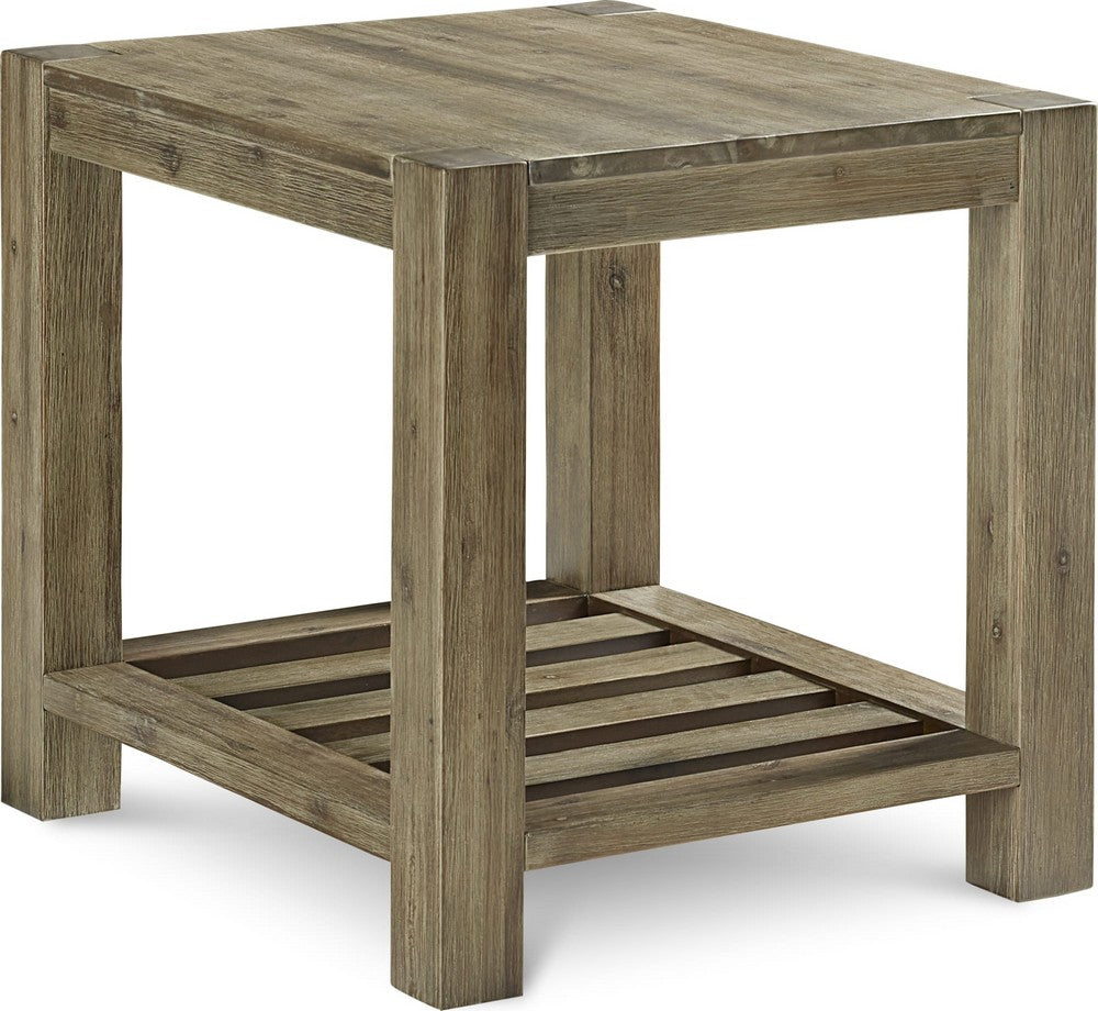 Modus Furniture - Canyon Solid Wood Rectangular End Table in Washed Grey - 3E8722 view 1