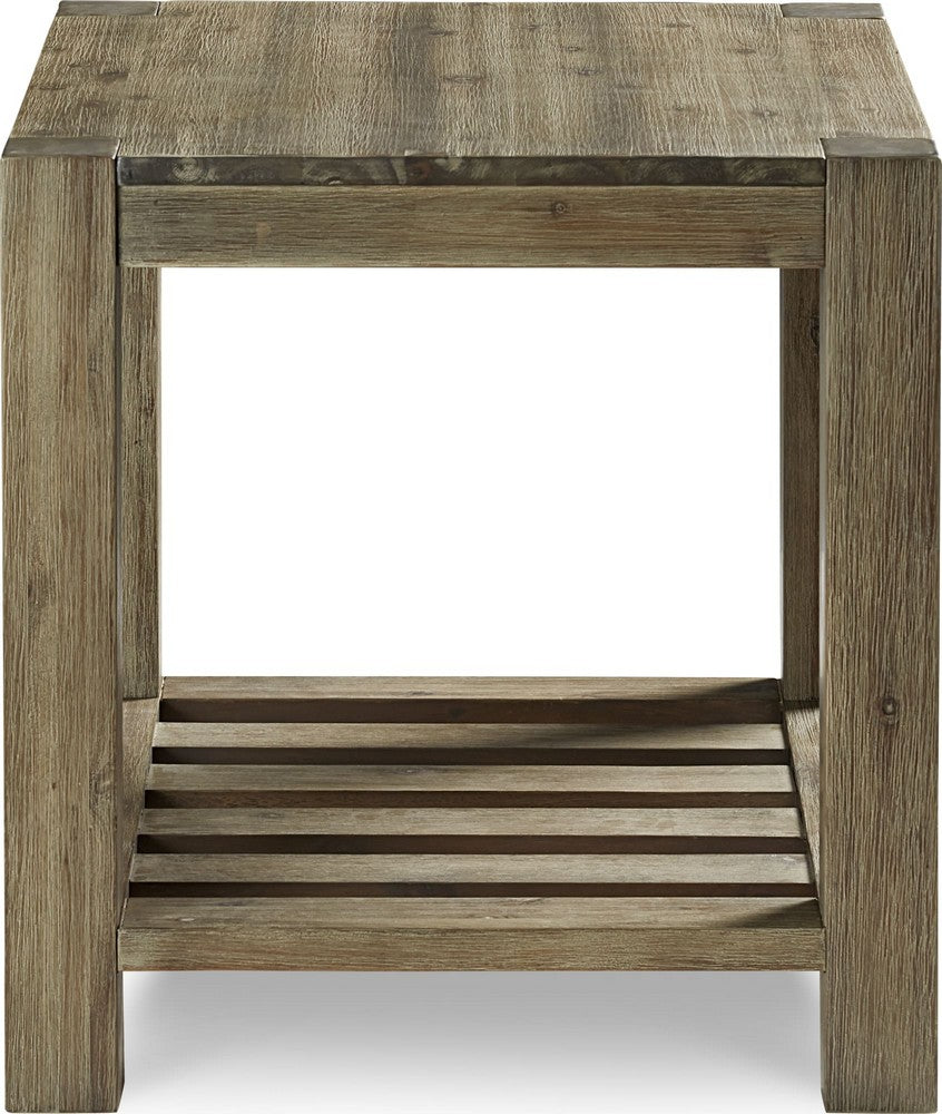 Modus Furniture - Canyon Solid Wood Rectangular End Table in Washed Grey - 3E8722 view 2