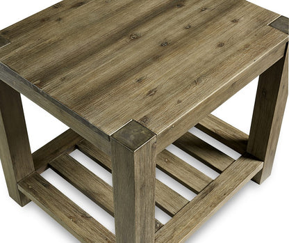 Modus Furniture - Canyon Solid Wood Rectangular End Table in Washed Grey - 3E8722 view 3