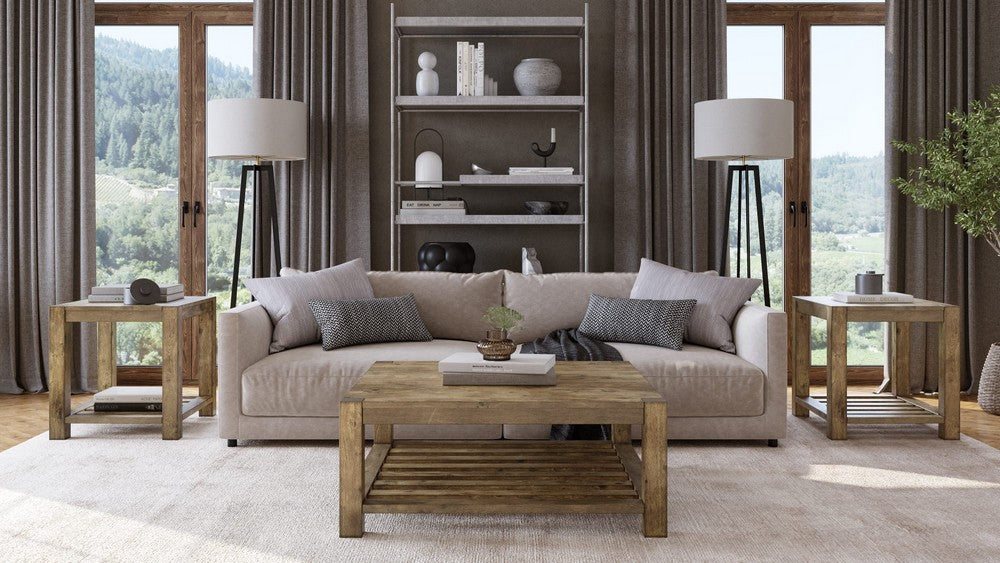 Modus Furniture - Canyon Solid Wood Rectangular End Table in Washed Grey - 3E8722 view 4