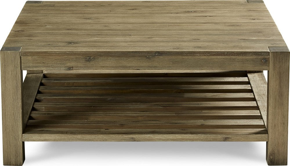 Modus Furniture - Canyon Solid Wood Square Coffee Table in Washed Grey - 3E8721S view 2