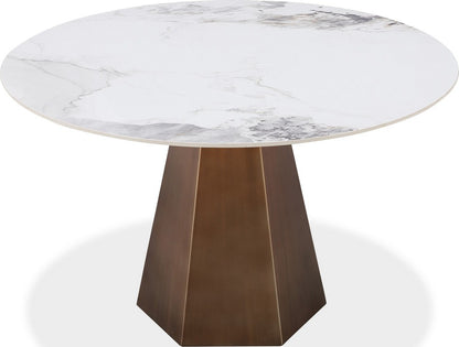 Modus Furniture - Carmel Stone Top Round Dining Table in Chanelle and Bronze - PWSZ60 view 1
