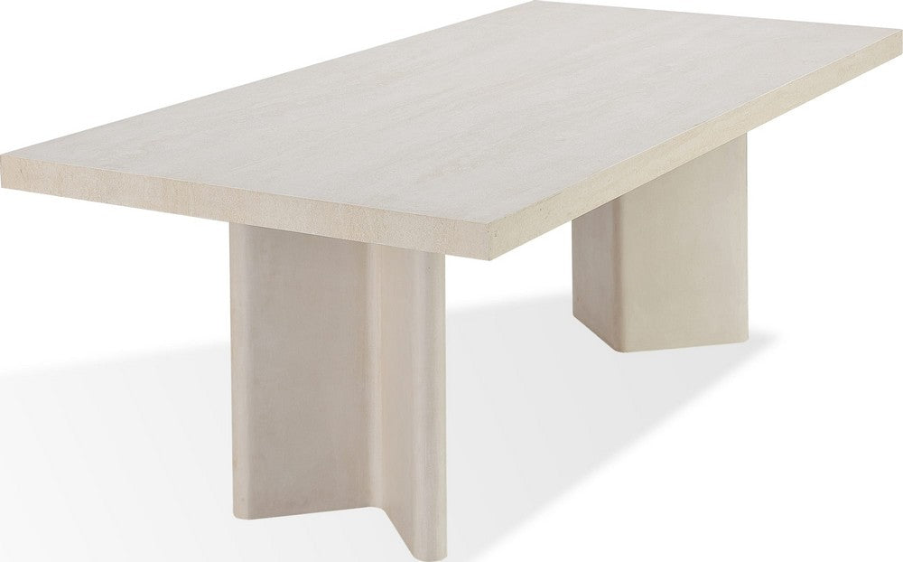 Modus Furniture - Caye Stone Top Double Pedestal Dining Table with Ivory Cement Base - PWSS60 view 2