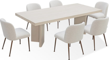 Modus Furniture - Caye Stone Top Double Pedestal Dining Table with Ivory Cement Base - PWSS60 view 4