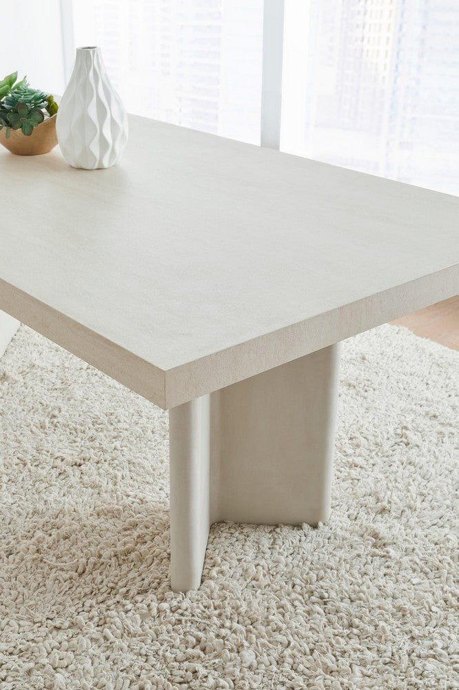 Modus Furniture - Caye Stone Top Double Pedestal Dining Table with Ivory Cement Base - PWSS60 view 5