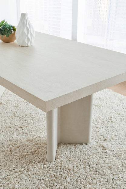 Modus Furniture - Caye Stone Top Double Pedestal Dining Table with Ivory Cement Base - PWSS60 view 5