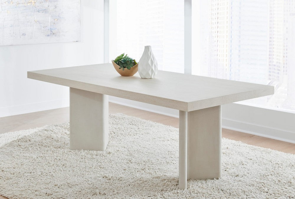 Modus Furniture - Caye Stone Top Double Pedestal Dining Table with Ivory Cement Base - PWSS60 view 6