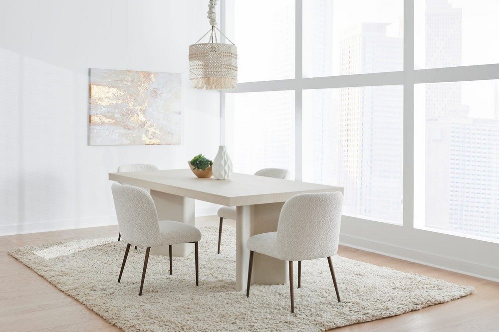 Modus Furniture - Caye Stone Top Double Pedestal Dining Table with Ivory Cement Base - PWSS60 view 7