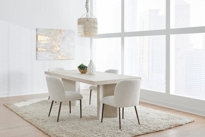 Modus Furniture - Caye Stone Top Double Pedestal Dining Table with Ivory Cement Base - PWSS60 view 7