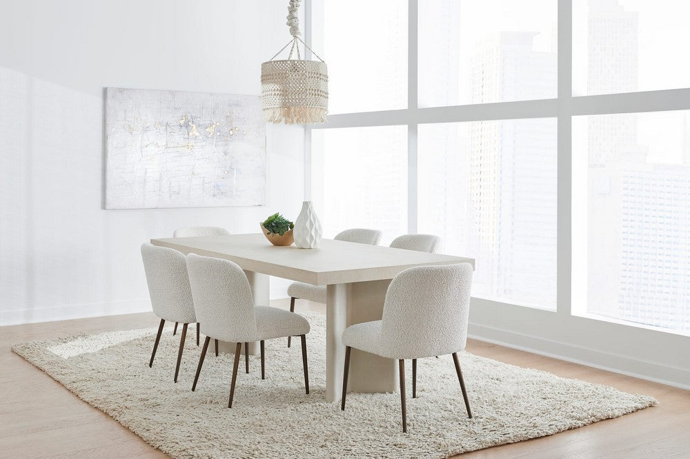 Modus Furniture - Caye Stone Top Double Pedestal Dining Table with Ivory Cement Base - PWSS60 view 8