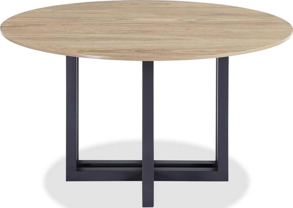 Modus Furniture - CEO Wood Pattern Round Sintered Stone Dining Table in Gunmetal and Washed Oak - JKCV61SSLW54 view 2
