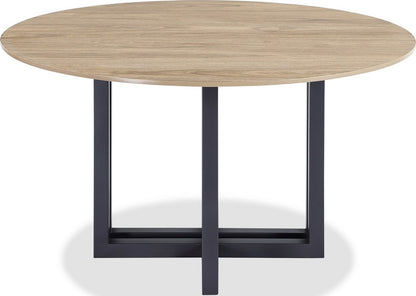 Modus Furniture - CEO Wood Pattern Round Sintered Stone Dining Table in Gunmetal and Washed Oak - JKCV61SSLW54 view 2