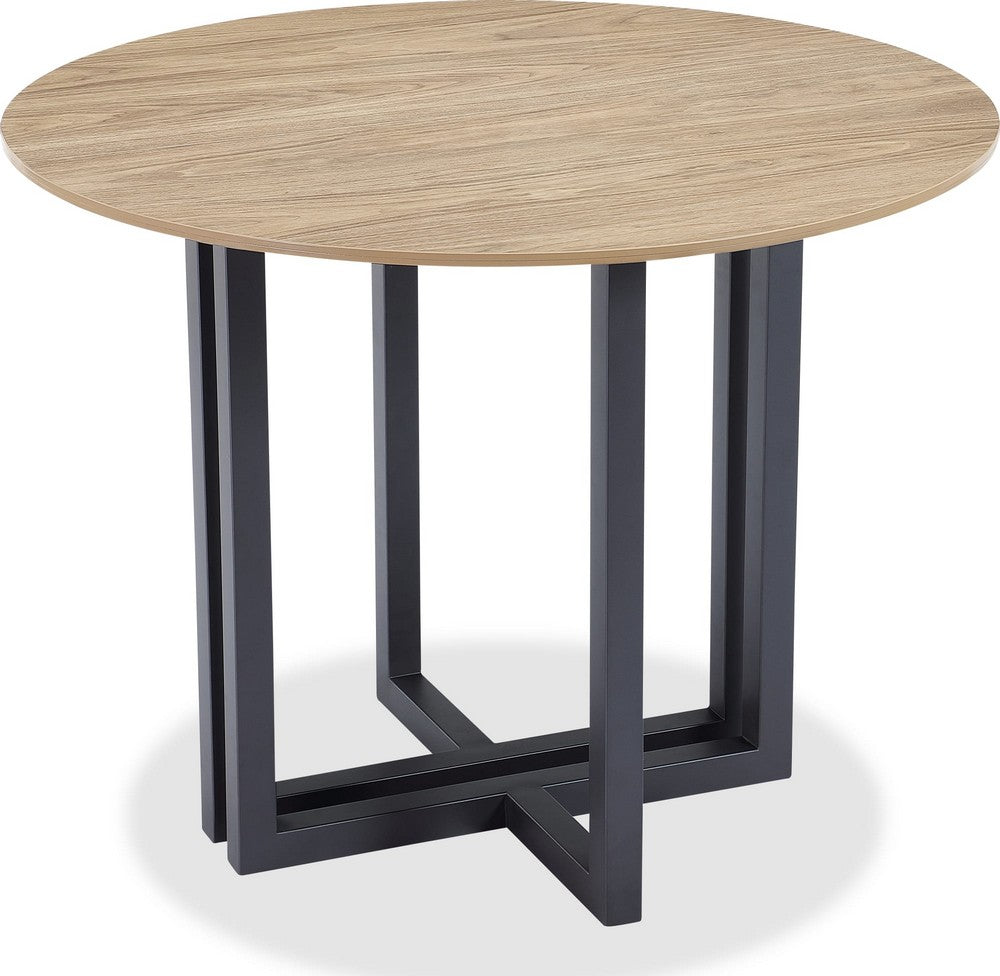 Modus Furniture - CEO Wood Pattern Round Sintered Stone Dining Table in Gunmetal and Washed Oak - JKCV61SSLW54 view 3