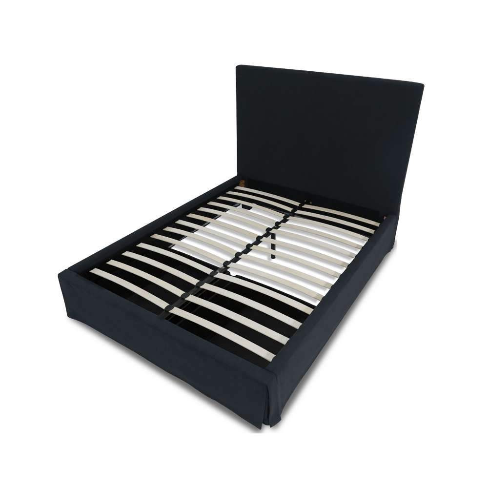 Modus Furniture - Cheviot King-Size Upholstered Skirted Storage Panel Bed in Iron - CBB3J73 veiw 7
