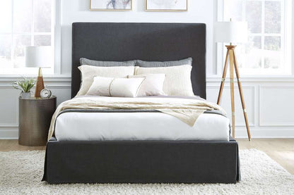 Modus Furniture - Cheviot Queen-Size Upholstered Skirted Panel Bed in Iron - CBB3H53 veiw 2