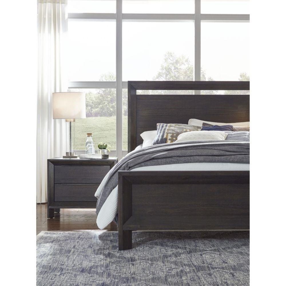 Modus Furniture - Chloe Queen-Size Solid Wood Bed in Basalt Grey - 3JU5H5_CLOSEOUT veiw 2