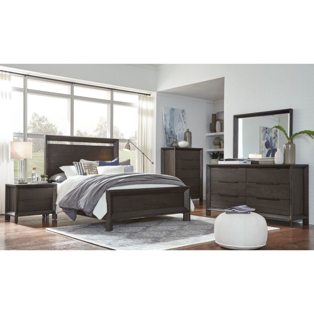 Modus Furniture - Chloe Queen-Size Solid Wood Bed in Basalt Grey - 3JU5H5_CLOSEOUT veiw 4