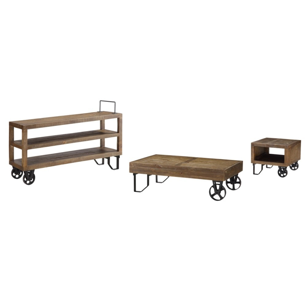 Modus Furniture - Coalburn Reclaimed Wood Media Console in Russett Brown - 8QQ526_CLOSEOUT veiw 4