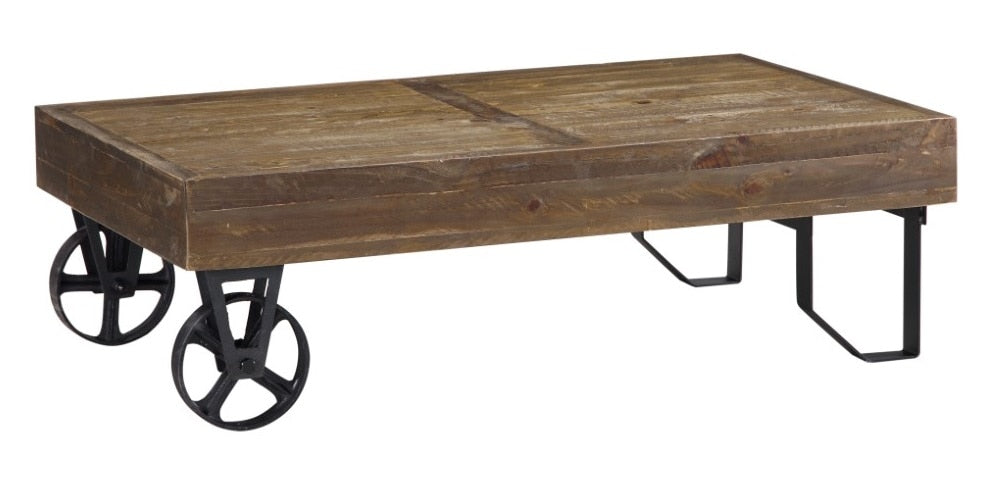 Modus Furniture - Coalburn Reclaimed Wood Rectangular Coffee Table in Russett Brown - 8QQ521_CLOSEOUT veiw 1