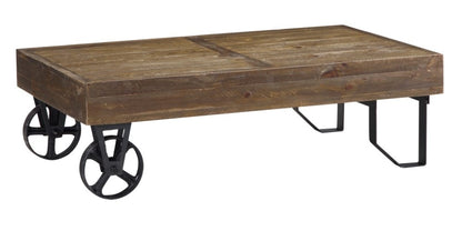 Modus Furniture - Coalburn Reclaimed Wood Rectangular Coffee Table in Russett Brown - 8QQ521_CLOSEOUT veiw 1