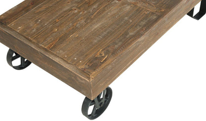Modus Furniture - Coalburn Reclaimed Wood Rectangular Coffee Table in Russett Brown - 8QQ521_CLOSEOUT veiw 4
