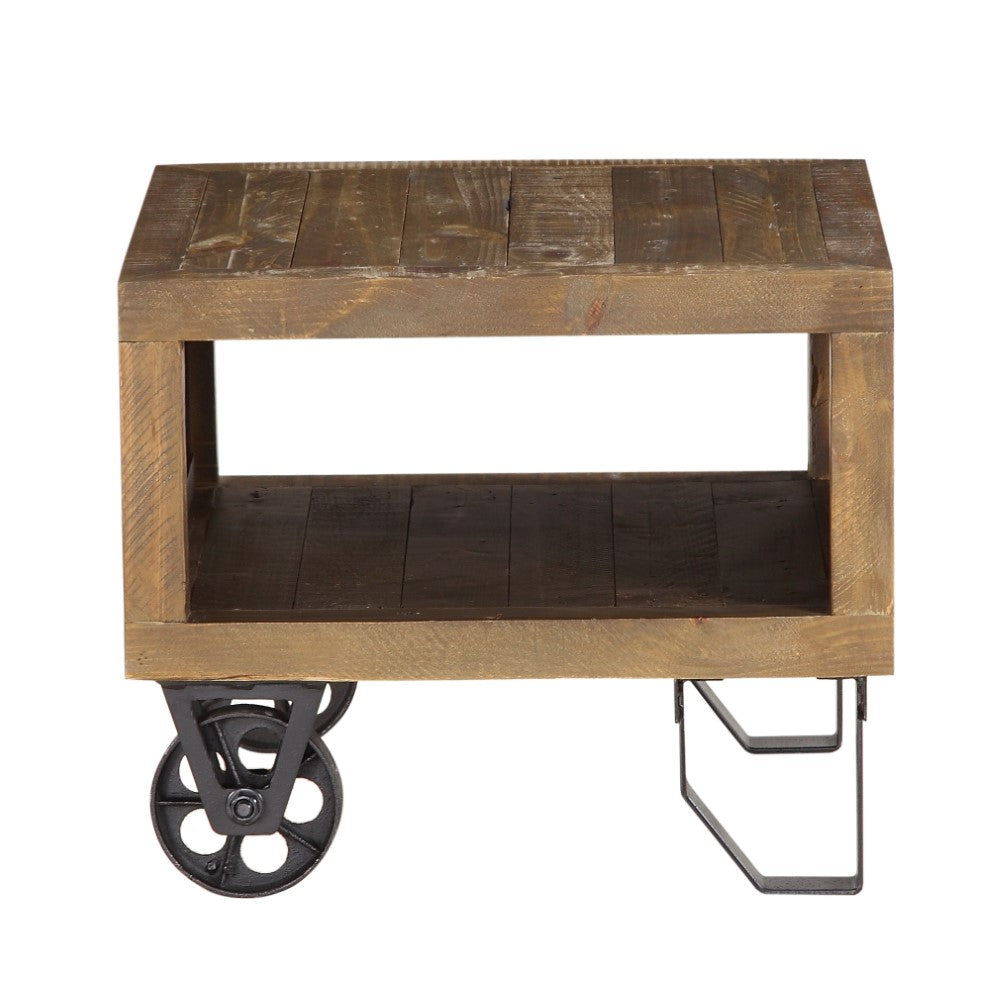 Modus Furniture - Coalburn Reclaimed Wood Square Side Table in Russett Brown - 8QQ522W_CLOSEOUT veiw 3