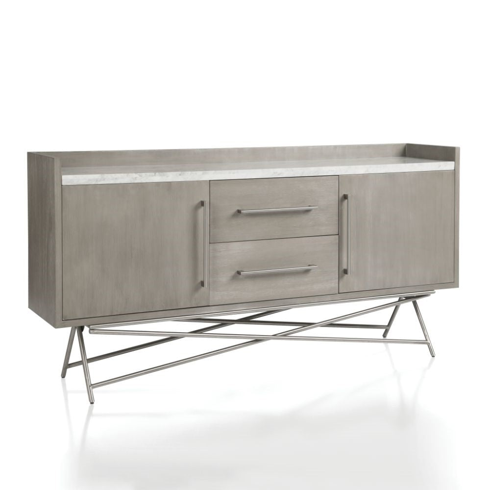 Modus Furniture - Coral Marble Top Rectangular Sideboard in Antique Grey - 3N2578 veiw 3
