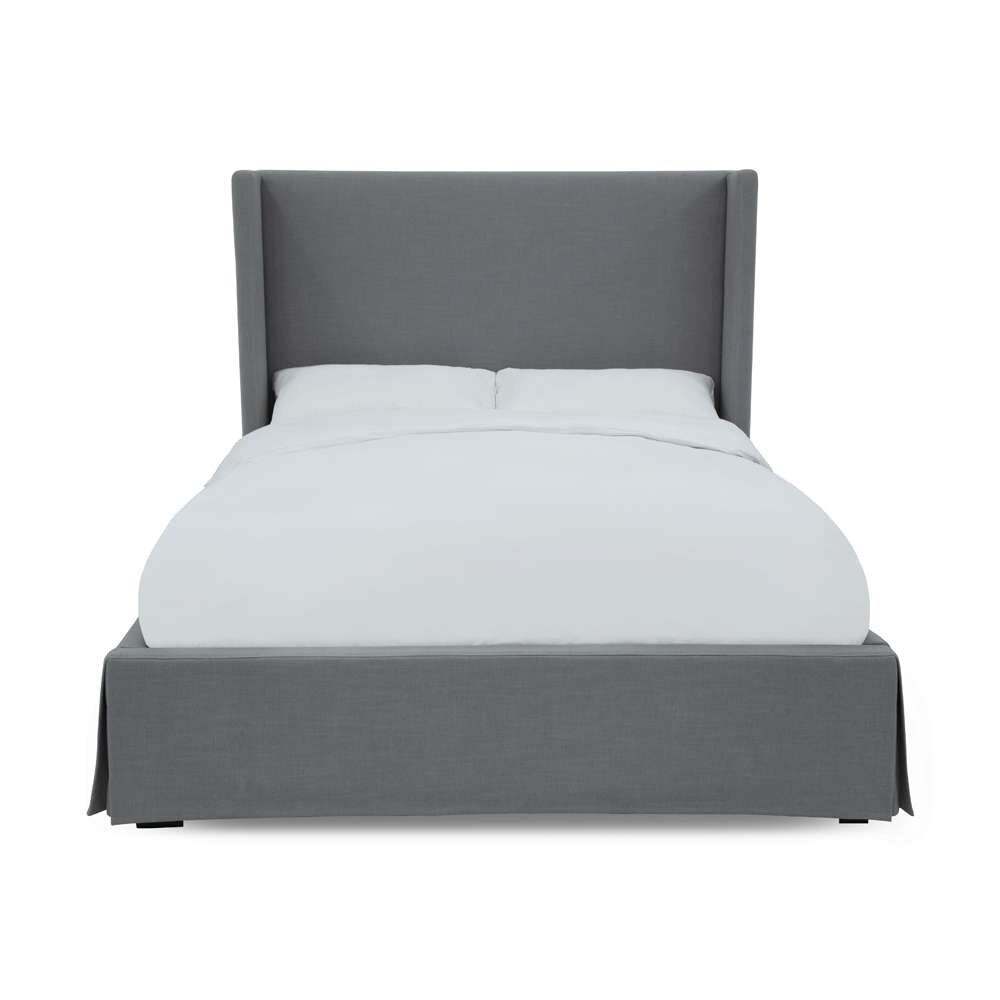 Modus Furniture - Cresta California King-Size Upholstered Skirted Storage Panel Bed in Fog - CBA9J62_CLOSEOUT veiw 5