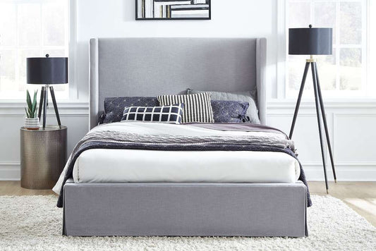 Modus Furniture - Cresta Full-Size Upholstered Skirted Storage Panel Bed in Fog - CBA9J42_CLOSEOUT veiw 2