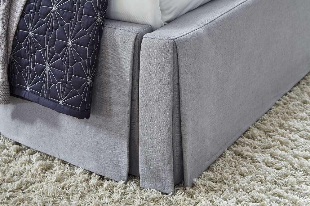 Modus Furniture - Cresta Queen-Size Upholstered Skirted Panel Bed in Fog - CBA9H52_CLOSEOUT veiw 3