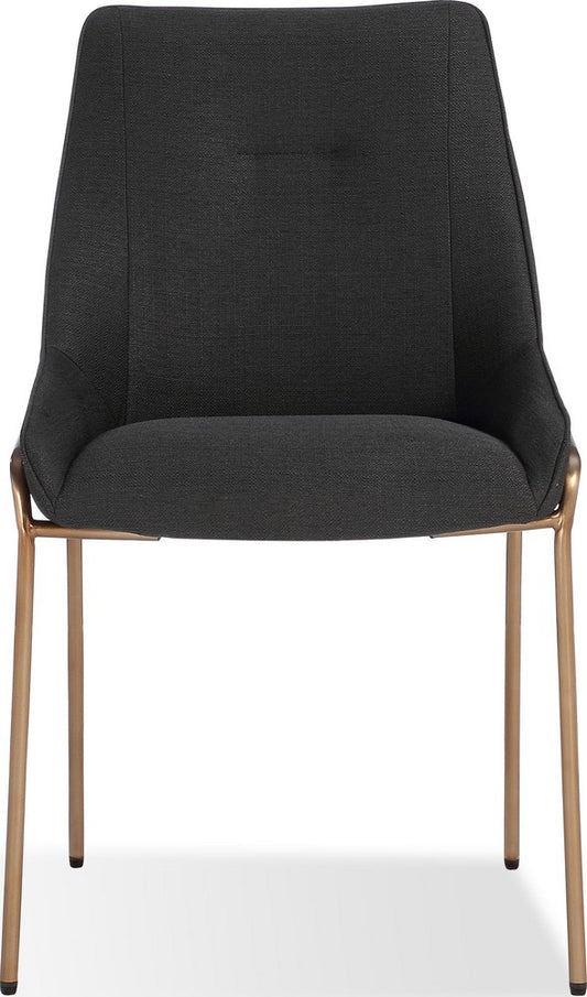 Modus Furniture - Cyrus Upholstered Dining Chair in Coal Fabric and Brushed Bronze Metal - PUSJ63ASH_1 view 2