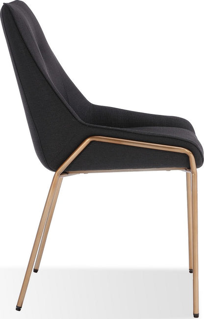 Modus Furniture - Cyrus Upholstered Dining Chair in Coal Fabric and Brushed Bronze Metal - PUSJ63ASH_1 view 3