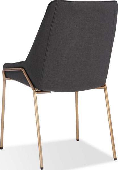 Modus Furniture - Cyrus Upholstered Dining Chair in Coal Fabric and Brushed Bronze Metal - PUSJ63ASH_1 view 4