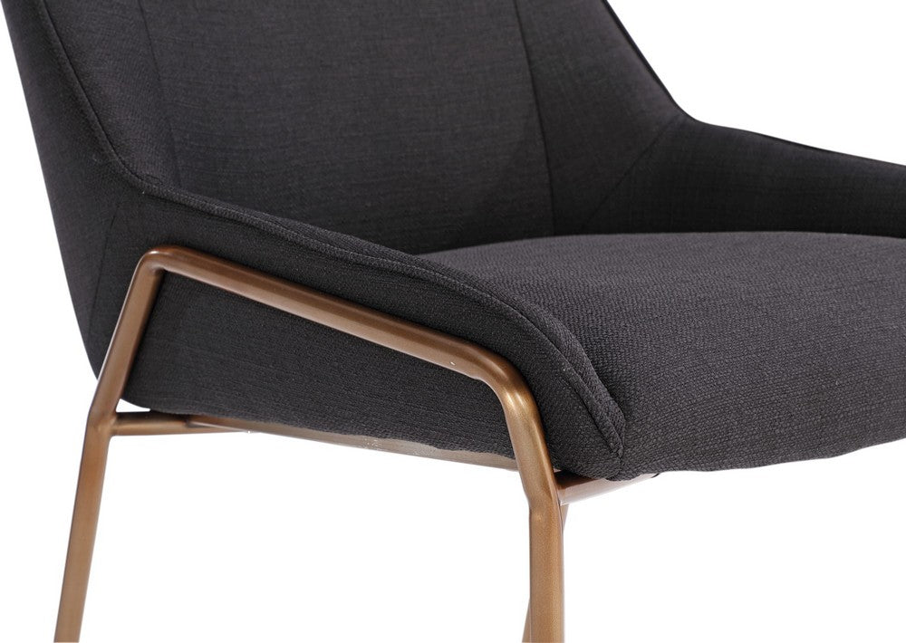 Modus Furniture - Cyrus Upholstered Dining Chair in Coal Fabric and Brushed Bronze Metal - PUSJ63ASH_1 view 5