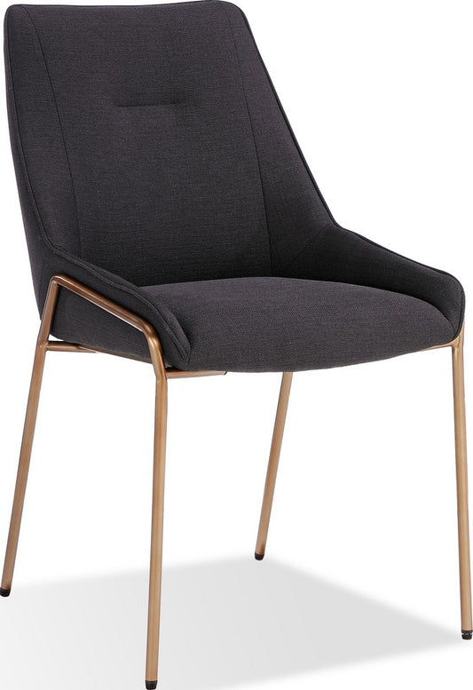 Modus Furniture - Cyrus Upholstered Dining Chair in Coal Fabric and Brushed Bronze Metal Set of 2 - PUSJ63ASH_2 view 1