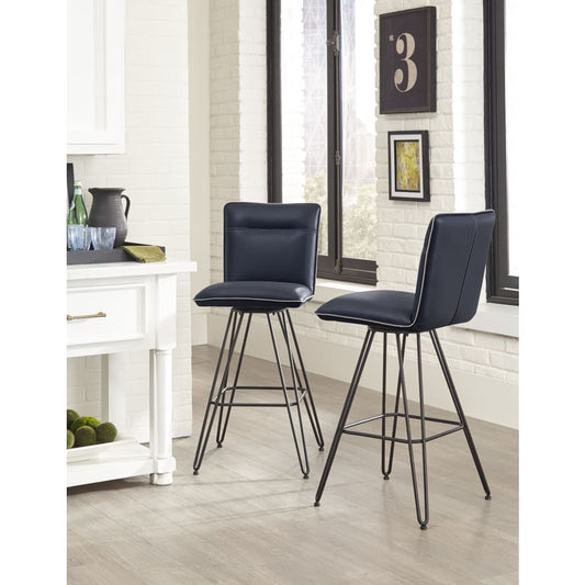 Modus Furniture - Demi Hairpin Leg Swivel Bar Stool in Cobalt (Set of 2) - 9LE868D view 1