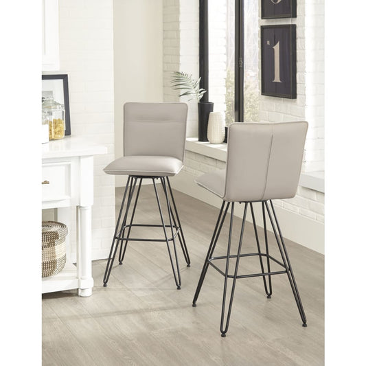 Modus Furniture - Demi Hairpin Leg Swivel Bar Stool in Taupe (Set of 2) - 9LE268D view 1