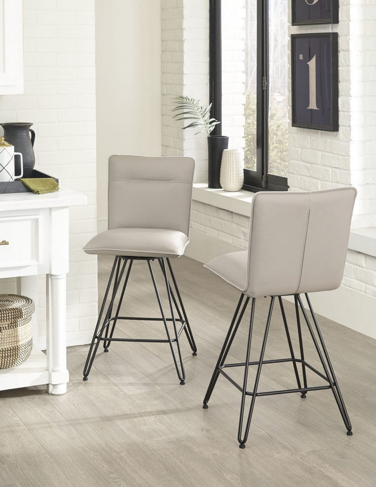 Modus Furniture - Demi Hairpin Leg Swivel Counter Stool in Taupe Set of 2 - 9LE270D_2 view 3